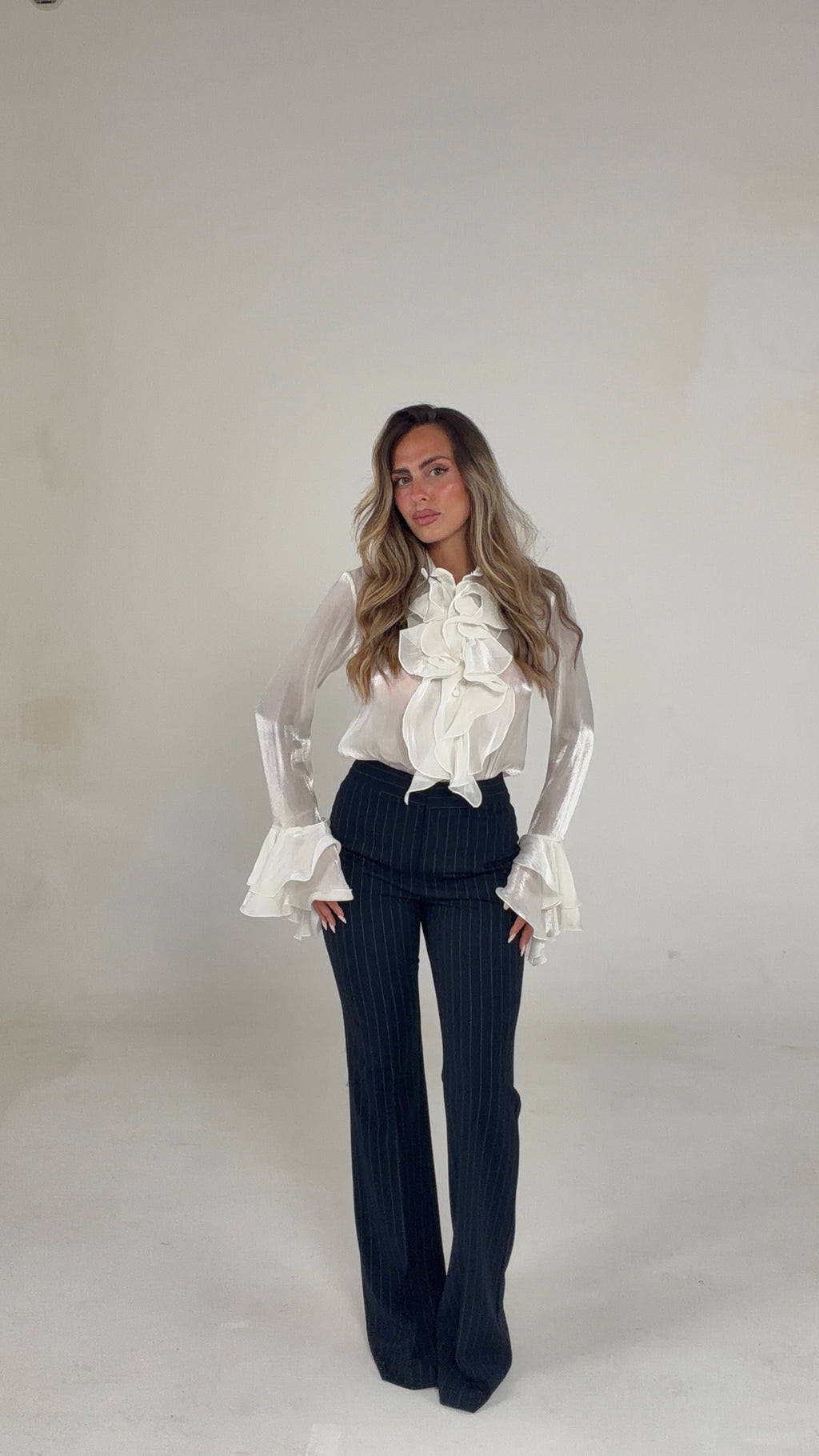 Tailleur Silence gessato blu