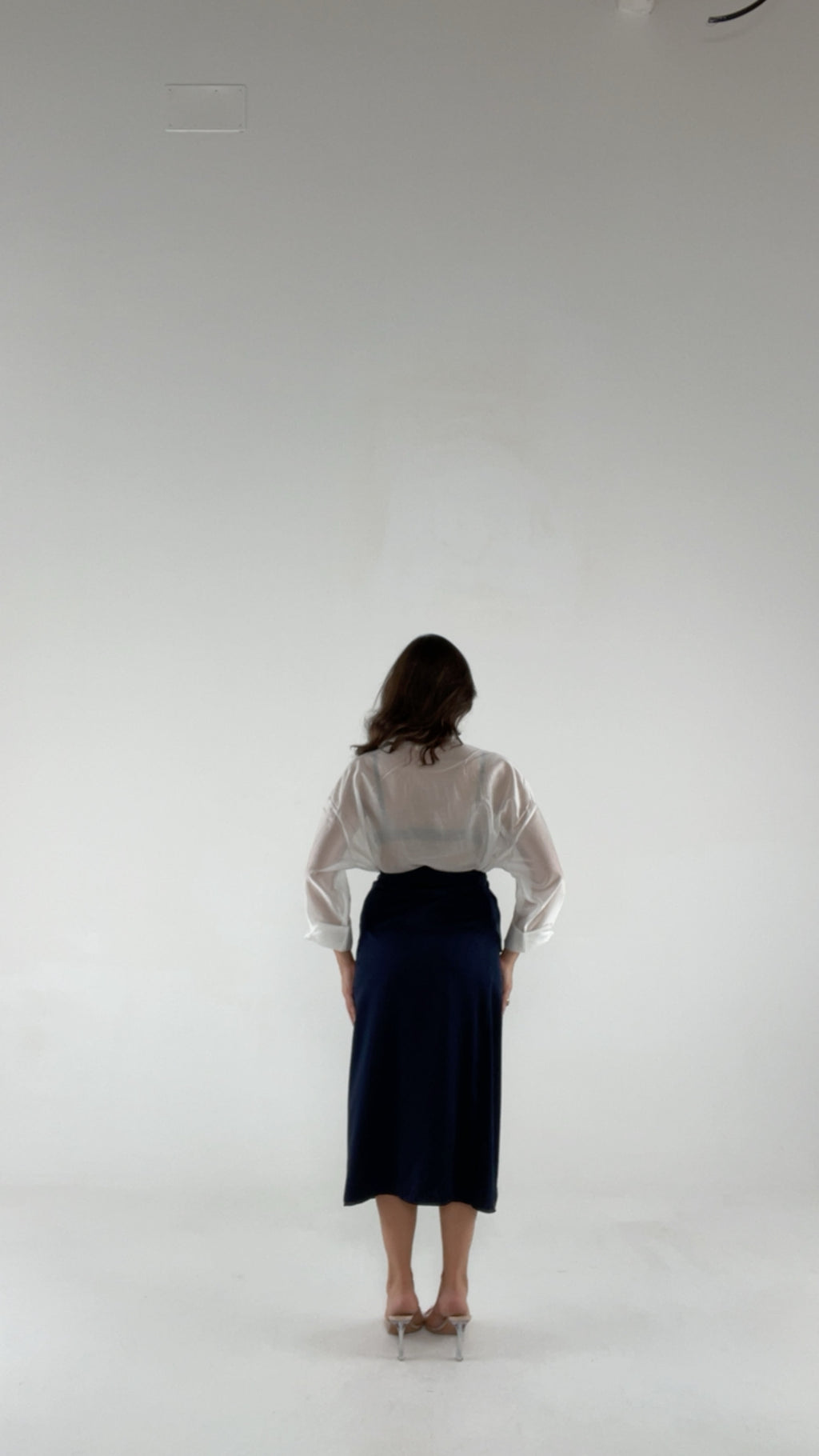 Gonna portafoglio satin blu