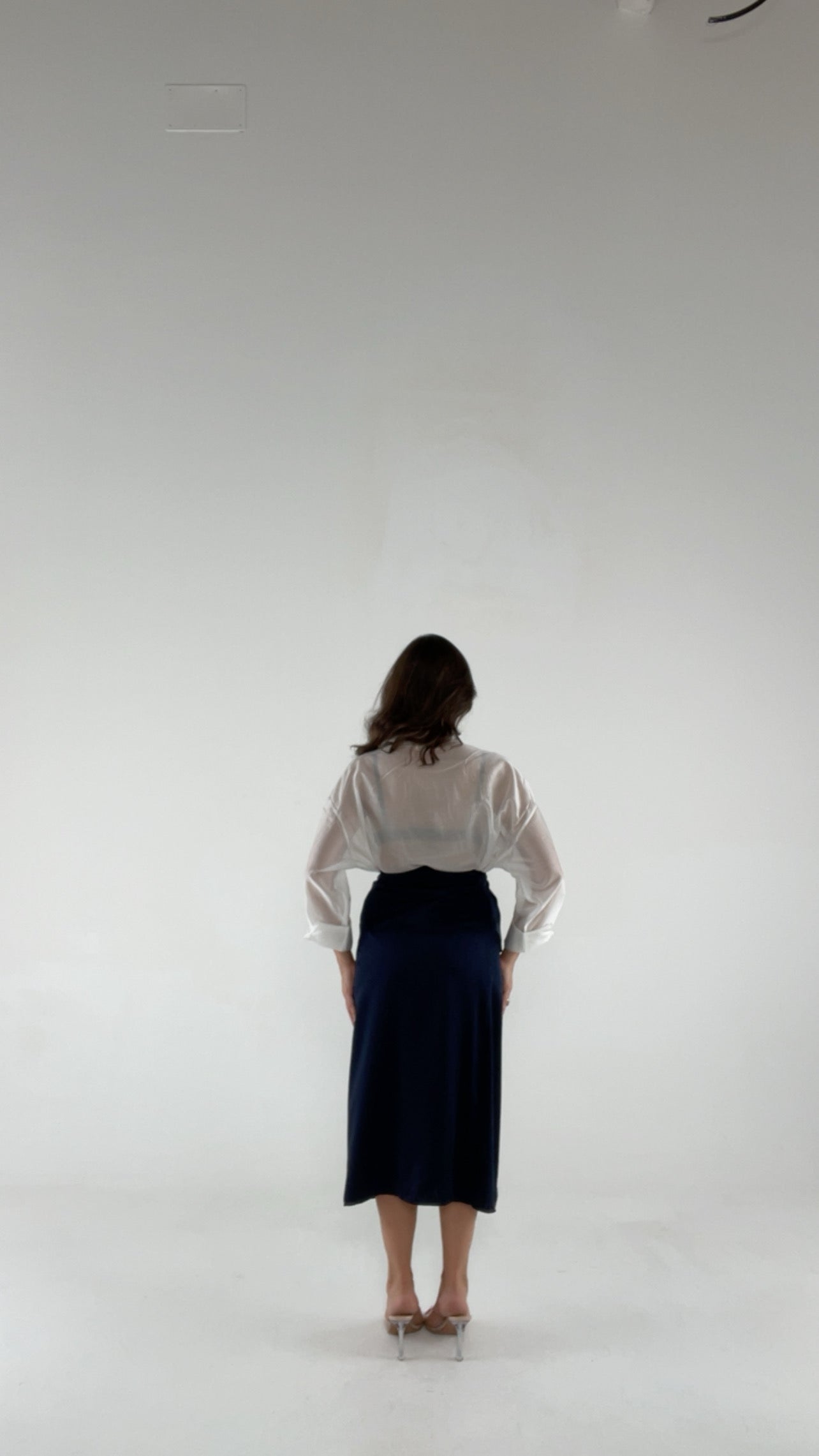 Gonna portafoglio satin blu