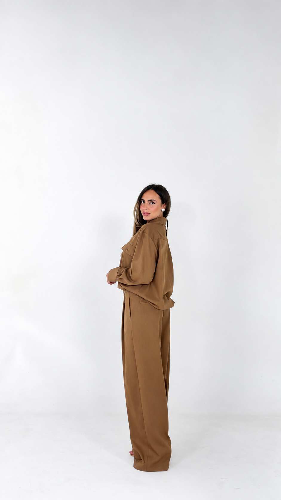 Pantalone caramel coordinato Vicolo